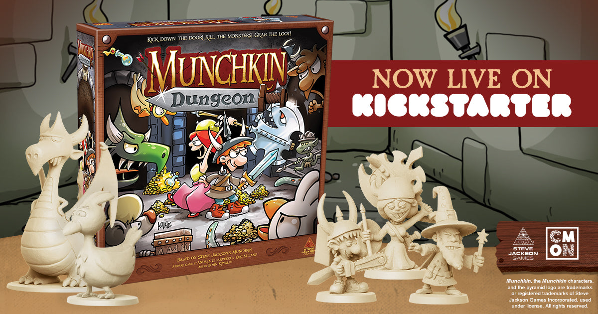 Cmon Juego de Mesa Munchkin Dungeon Kickstarter Colección #3 - Juego Base +  VG+