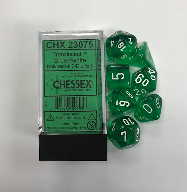 Opaque Polyhedral Green /White D4 | 4-Sided Dice (Sold per Die)