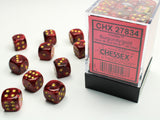 Chessex 12mm Vortex Burgundy/Gold 36ct D6 Set (27834) Dice Chessex   