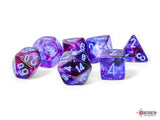 Chessex Mega-hedral Nebula Nocturnal/Blue Luminary Polyhedral 7-Dice Set Dice Chessex   