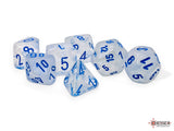 Chessex Mega-hedral Borealis Icicle/Light Blue Luminary Polyhedral 7-Dice Set Dice Chessex   