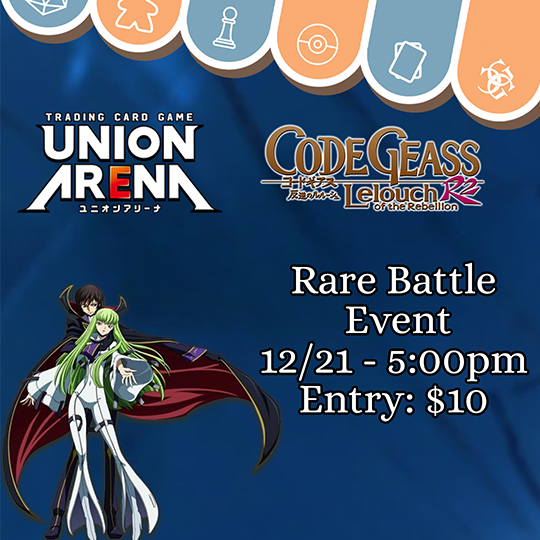 Union Arena Rare Battle Code Geass Events Common Ground Games   