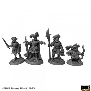 Reaper Bones Black: Barrowgate Town Watch Miniatures Reaper Miniatures   