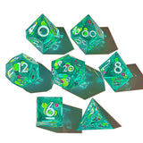 Koi Pond 7-Piece Sharp Edge Polyhedral Dice Set Dice Dispel Dice   