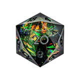 Eldritch Fire 7-Piece Polyhedral Dice Set Dice Dispel Dice   