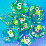 Koi Pond 7-Piece Sharp Edge Polyhedral Dice Set Dice Dispel Dice   