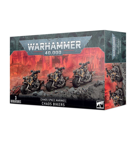 Warhammer 40K Chaos Space Marines: Chaos Bikers Miniatures Games Workshop   