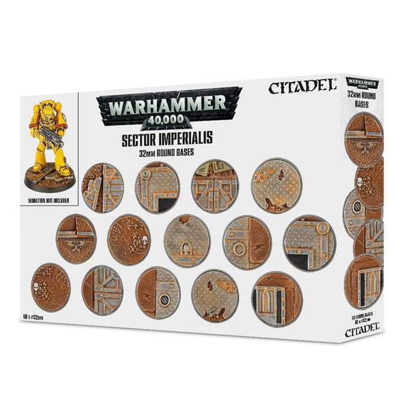 Warhammer 40K Sector Imperialis 32mm Round Bases Miniatures Games Workshop   