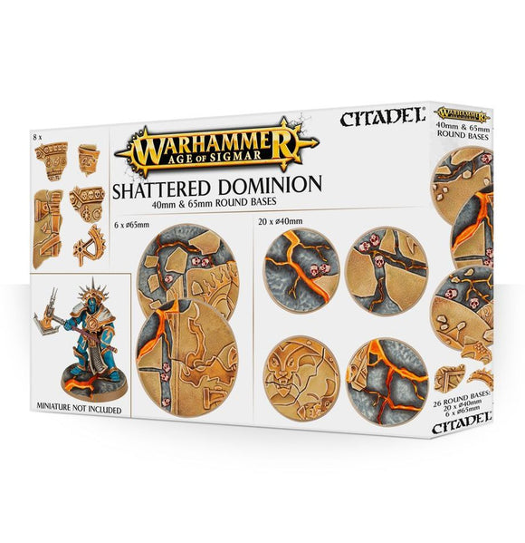 Age of Sigmar Shattered Dominion 40mm & 65mm Round Bases Miniatures Games Workshop   