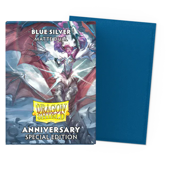 Dragon Shield 100ct Matte Dual Sleeves: Blue Silver Supplies Arcane Tinmen   