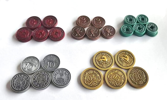 Scythe & Expeditions: Metal Coins Supplies Stonemaier Games   