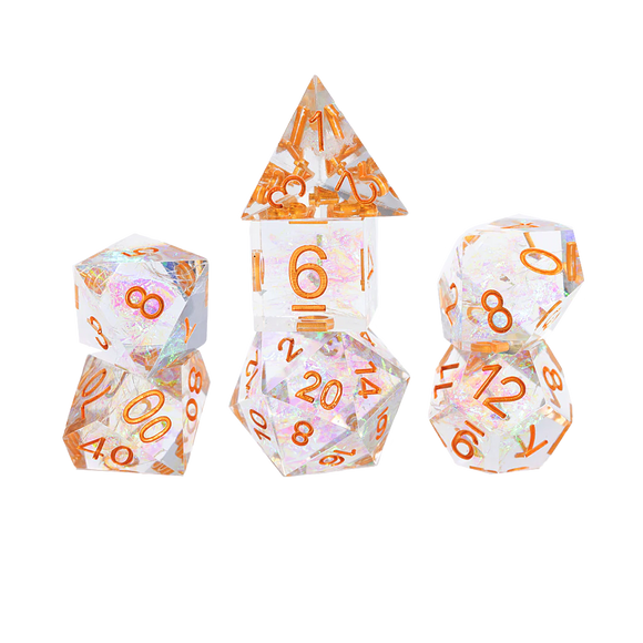 Sirius 7ct Polyhedral Dice: Sharp Crystal Fairy Dice Sirius Dice   