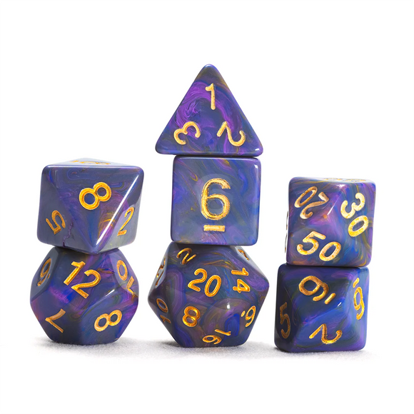 Sirius 7ct Polyhedral Dice: Purple Unicorn Dice Sirius Dice   