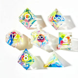 Color Spray 7-Piece Polyhedral Dice Set Dice Dispel Dice   