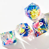 Color Spray 7-Piece Polyhedral Dice Set Dice Dispel Dice   