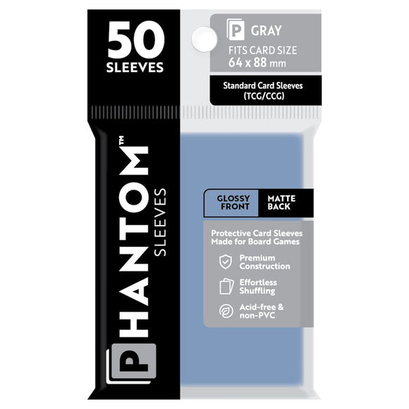 Phantom Sleeves: Gray 50ct Gloss/Matte Supplies Capstone Games   