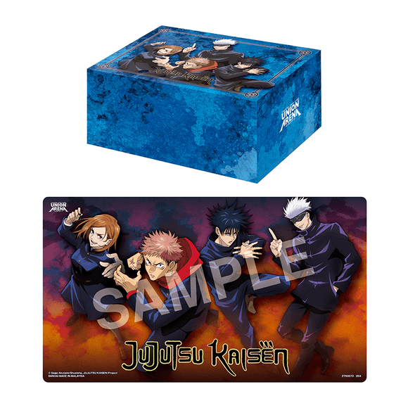 Union Arena Playmat and Half Storage Box Set - Jujutsu Kaisen Supplies Bandai   