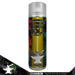 Colour Forge Spray: Gauntlet Gold (500ml) Paints Colour Forge Hobby Supplies