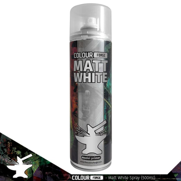 Colour Forge Spray: Matt White (500ml) Paints Colour Forge Hobby Supplies