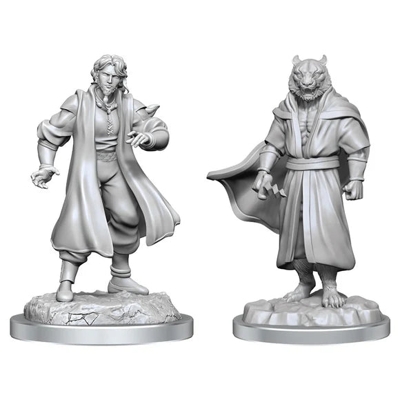 Critical Role Unpainted Miniatures: Male Human Sorcerer & Tiger Demon Miniatures WizKids   