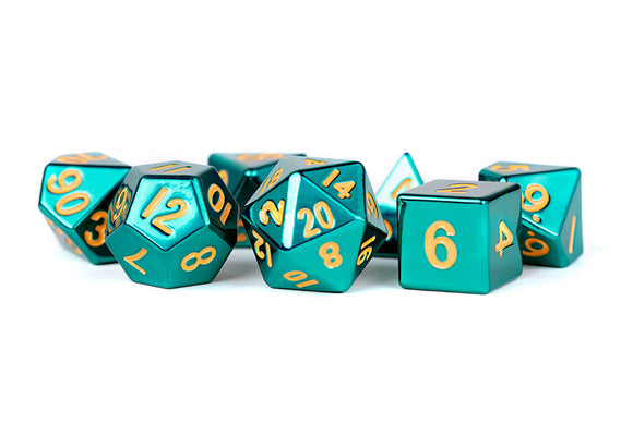 Metallic Dice Games Metal Turquoise 7ct Polyhedral Dice Set Dice FanRoll by Metallic Dice Games   