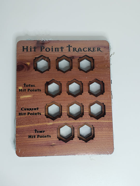 5e Hardwood Hit Point Tracker - Walnut Wood Role Playing Games Other   