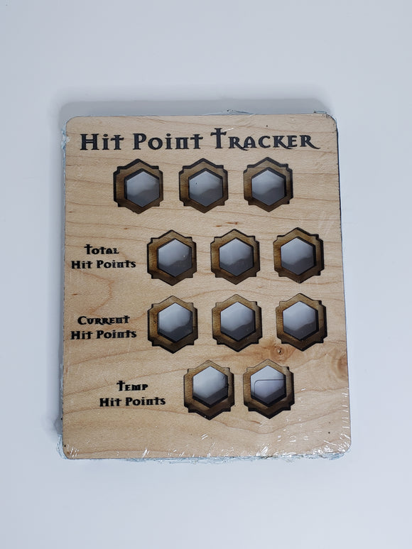 5e Hardwood Hit Point Tracker - Cherry Wood Role Playing Games Other   