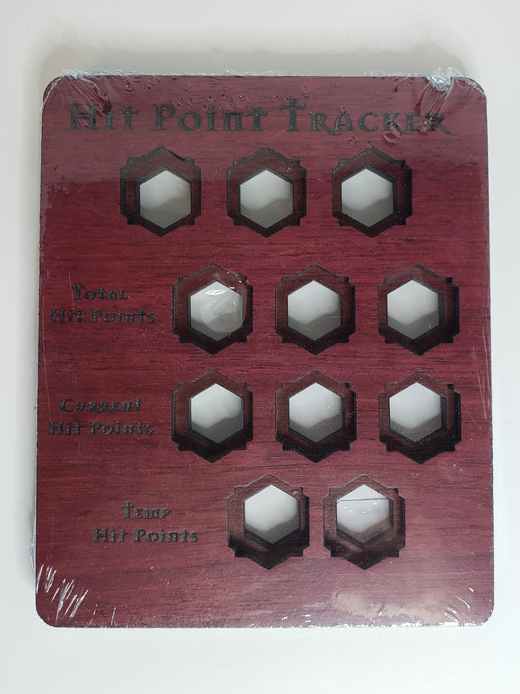 5e Hardwood Hit Point Tracker - Purpleheart Wood Role Playing Games Other   