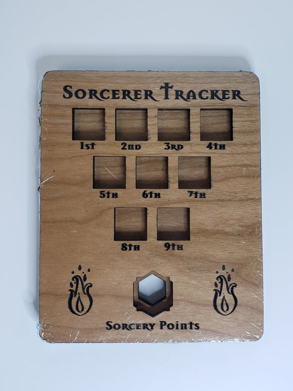 5e Hardwood Character Cards - Sorcerer Tracker in Maple Wood Role Playing Games Other   