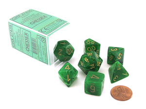 Chessex Vortex Green/Gold 7ct Polyhedral Set (27435) Dice Chessex   