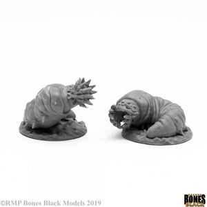 Reaper Miniatures Bones Black Giant Maggots (2) (44105) Miniatures Reaper Miniatures   