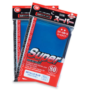 KMC 80ct Standard Card Sleeves Super Metallic Blue Supplies KMC Sleeves   