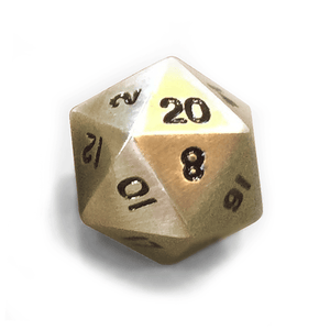 Easy Roller Single Metal D20 Legendary Gold  Easy Roller Dice   