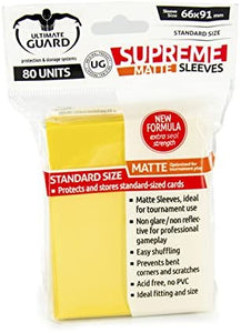 Ultimate Guard 80ct Standard Supreme Matte Sleeves Yellow (10182) Supplies Ultimate Guard   