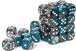 Chessex 12mm Gemini Steel Teal/White 36ct D6 Set (26856) Dice Chessex   