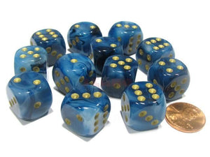 Chessex 12mm Phantom Teal/Gold 36ct D6 Set (27689) Dice Chessex   