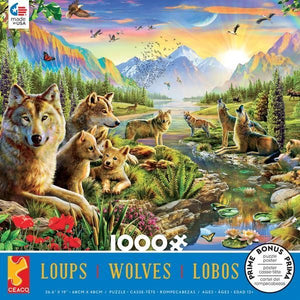 Summer Wolf Family 1000pc Puzzles Gamewright   