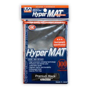 KMC 100ct Standard Card Sleeves Hyper Mat Premium Black Supplies KMC Sleeves   