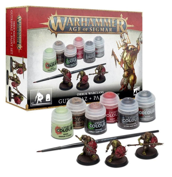 Age of Sigmar Orruk Warclans Gutrippaz + Paint Set Miniatures Games Workshop   