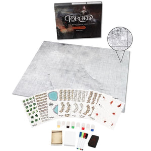 Stone Deluxe Skirmish Edition 26" x 22" Dry Erase Battle Board with Grid and Hex Map Pattern  Forged Dice Co   