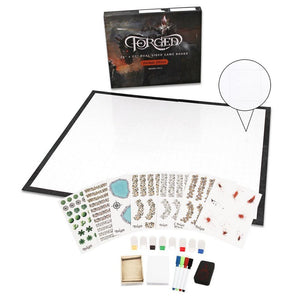 White Deluxe Skirmish Edition 26" x 22" Dry Erase Battle Board with Grid and Hex Map Pattern  Forged Dice Co   