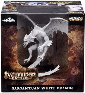 Pathfinder Deep Cuts Unpainted Miniatures: Gargantuan White Dragon Miniatures WizKids   