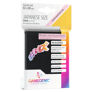 Gamegenic PRIME Japanese Sized Sleeves 60ct Black Supplies Gamegenic   