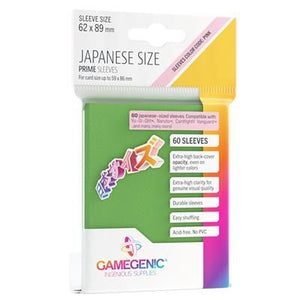 Gamegenic PRIME Japanese Sized Sleeves 60ct Green Supplies Gamegenic   