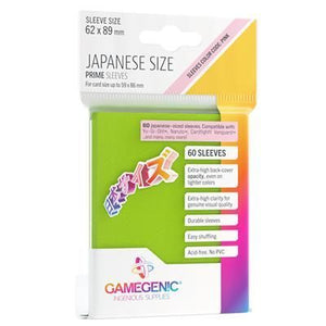 Gamegenic PRIME Japanese Sized Sleeves 60ct Lime Supplies Gamegenic   