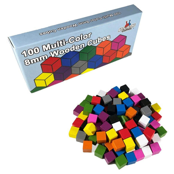 100ct 8mm Multi-Color Wood Cubes  Other   