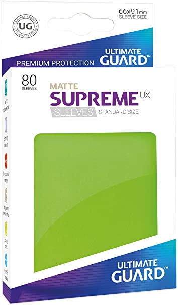 Ultimate Guard 80ct Standard Supreme UX Matte Sleeves Light Green (10553) Supplies Ultimate Guard   