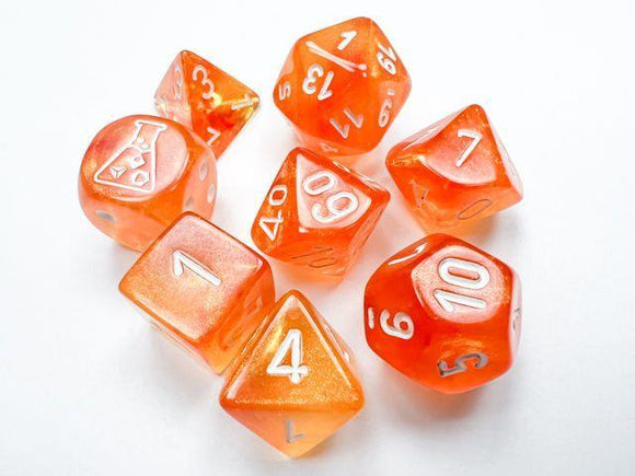 30052 CHX Lab Dice Poly Luminary Blood Orange/White  Chessex   