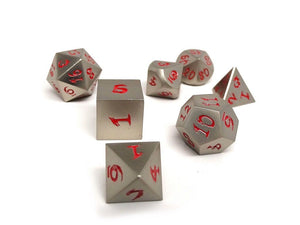 Easy Roller Metal Dice of Ancient Dragons Silver/Red 7ct Polyhedral Set  Other   