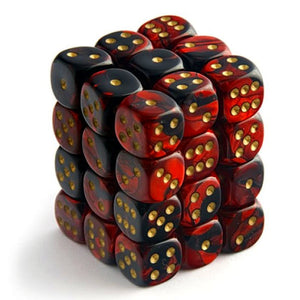 Chessex 12mm Gemini Black Red/Gold 36ct D6 Set (26833) Dice Chessex   